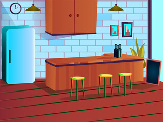 illustration of bar interior. vector illustrations