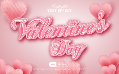 Valentine day background. Editable text effect style.