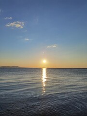 Fototapeta na wymiar sea sunset beach in the winter menidi greece