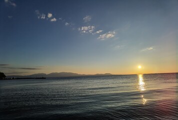 sea sunset beach in the winter menidi greece