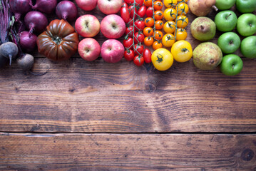 Colourful fruit and vegetable background