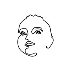 Face line art 1. Portrait of a baby with a black outline