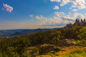 Views from the Needles Highway in Summer, South Dakota