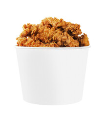 Chicken hot wings or strips in bucket, mock-up fast food