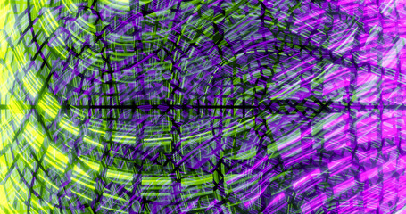 Render with abstract bright colorful oversaturated green and purple color
