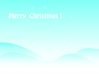 christmas hand-drawn light blue panorama with snowfall .  Winter   blue and white background.