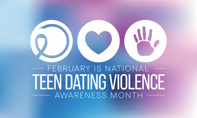 Teen Dating Violence awareness month (TDVAM) is observed every year in February, it focuses on advocacy and education to stop dating abuse before it starts. Vector illustration