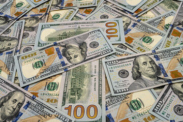 Money. Banknotes of  100 dollars bills as background. Corruption concept