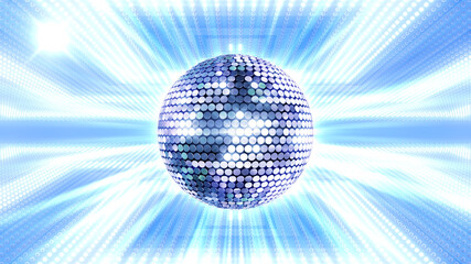 Mirror Ball Disco Lights Club Dance Party Glitter 3D illustration