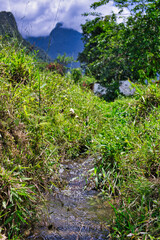 Obraz premium Little linear stream in the mountains