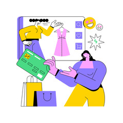 Credit card abstract concept vector illustration. Banking credit program, e-commerce and online shopping, financial operations and plastic card, mobile payment, cardholder abstract metaphor.