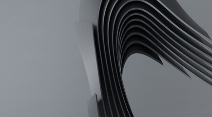 Creative image with curved elements, abstract.