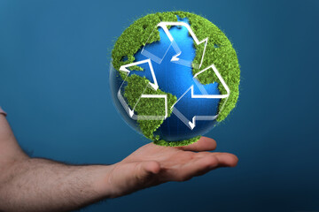 volumetric green recycling sign 3d