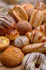 Breads. Assorted types of Brazilian breads. Bakery products.