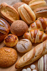 Breads. Assorted types of Brazilian breads. Bakery products.