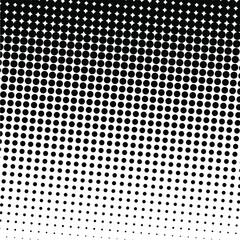 White and black circles, gradient halftone background. Vector illustration.