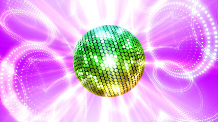 Mirror Ball Disco Lights Club Dance Party Glitter 3D illustration