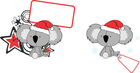 cute baby plush koala character cartoon xmas collection illustration in vector format © MARCO HAYASHI