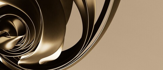 Abstract elegant template black and gold line overlapping dimension on dark