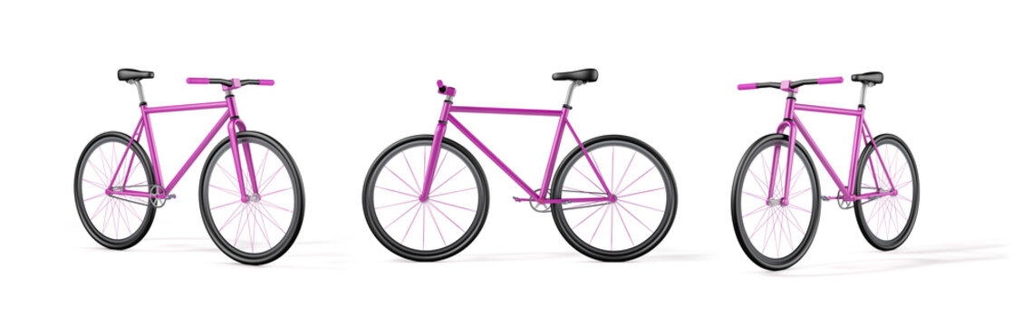 A Fixed Gear City Bike Isolated From The White Background