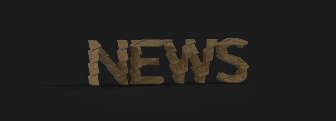 word News on digital background 3d