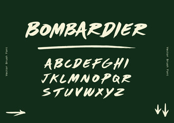 Fototapeta na wymiar Bombardier Brush Font - Inspired by the nose art typography on WW2 aircrafts