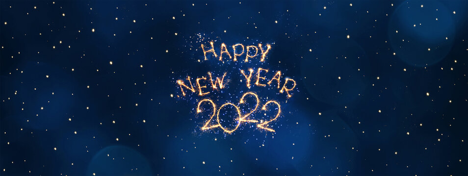 Wide Angle header Happy New Year 2022 - Powered by Adobe