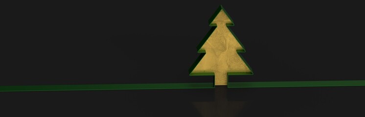 Fototapeta premium Merry christmas card banner with christmas tree