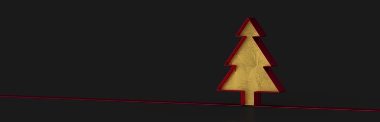 merry christmas card modern 3d minimal tree