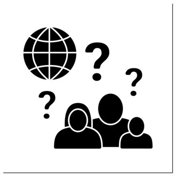 Child and family matters glyph icon. Intercountry adoption process. Birth abroad and international parental child abduction. Embassy service.Filled flat sign. Isolated silhouette vector illustration
