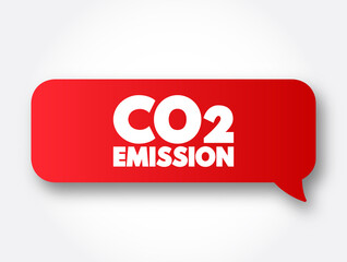 Co2 Emission text message bubble, concept background