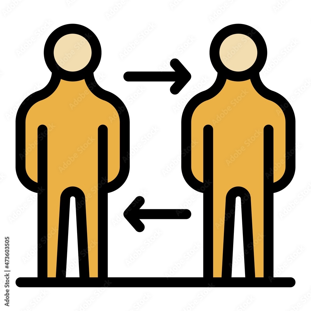 Poster manager comparison icon. outline manager comparison vector icon color flat isolated
