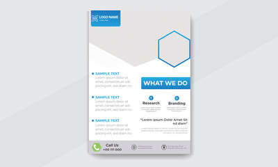 Corporate modern simple flyer vector template design, presentation blue brochure design, cover, annual report, poster, flyer, vector illustration template in A4 size
