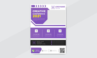 Corporate modern colorful professional business flyer vector template design, presentation purple brochure design, cover, annual report, poster, flyer, Easy to use and edit