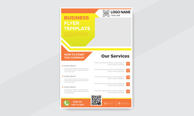 Corporate modern colorful business service flyer vector template design. Easy to use and edit.