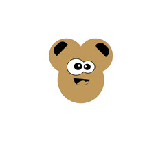 teddy bear isolated on white background funny face 