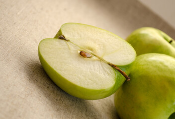 Green apple isolated on white background cutout