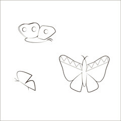 
butterfly outline black coloring