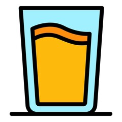 Warm glass mug icon. Outline warm glass mug vector icon color flat isolated