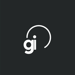 GI initial logo with rounded circle