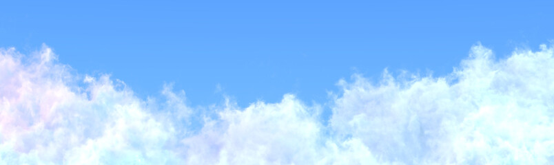 Naklejka na ściany i meble panoramic large white cumulus image isolated, nature 3D rendering