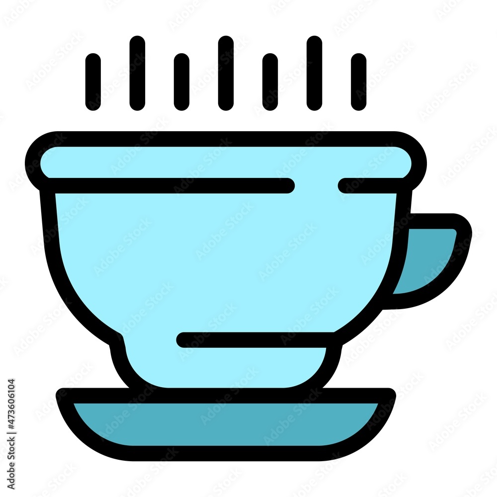 Wall mural Kitchen mug icon. Outline kitchen mug vector icon color flat isolated - Wall murals