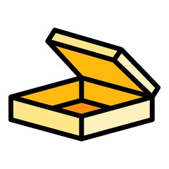 Surprise box icon. Outline surprise box vector icon color flat isolated