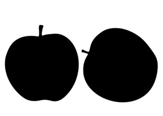 Large apples in the set. Vector image.