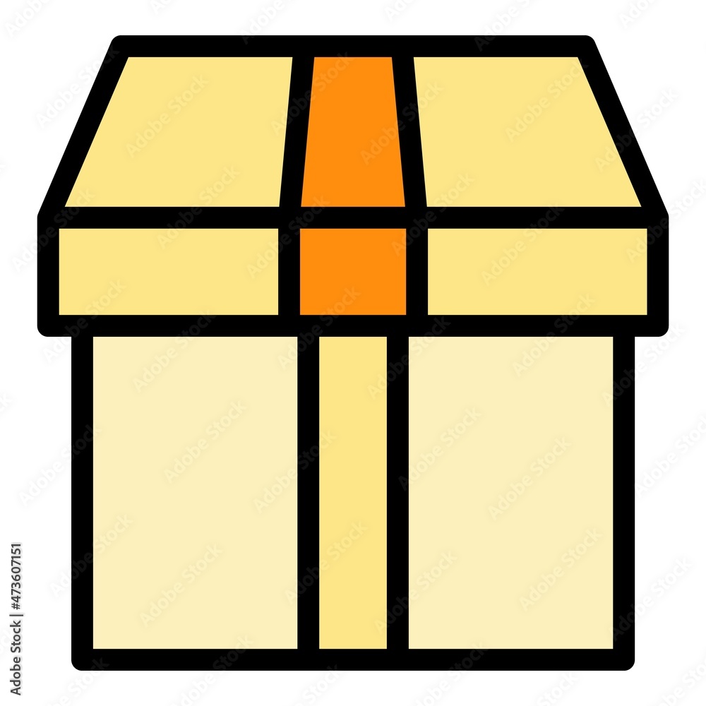 Poster empty box icon. outline empty box vector icon color flat isolated