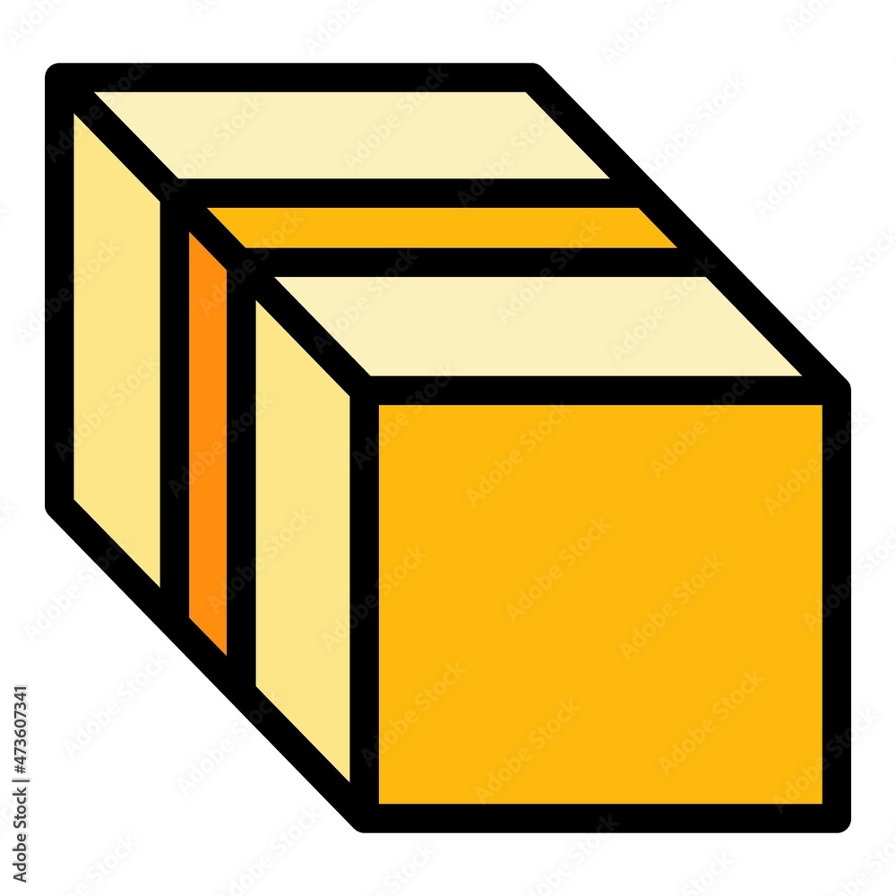 Poster export box icon. outline export box vector icon color flat isolated