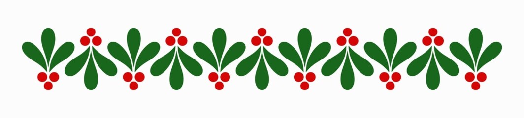 Mistletoe Christmas decoration border. - 473608594