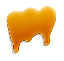 flowing sugar syrup on white background