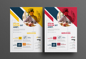 Corporate Flyer Template Vector Accents