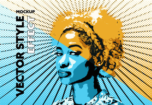 Vector Style Portrait Mockup